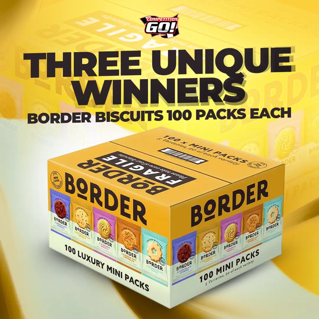 THREE UNIQUE WINNERS: BORDER BISCUITS 100 PACKS EACH