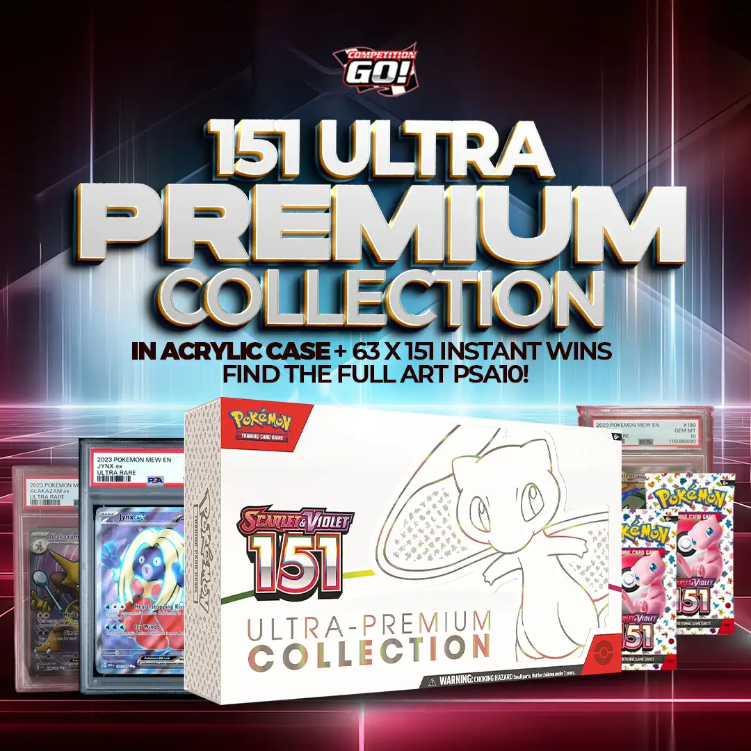 151 ULTRA PREMIUM COLLECTION IN ACRYLIC CASE + 63 X 151 INSTANT WINS - FIND THE FULL ART PSA10!
