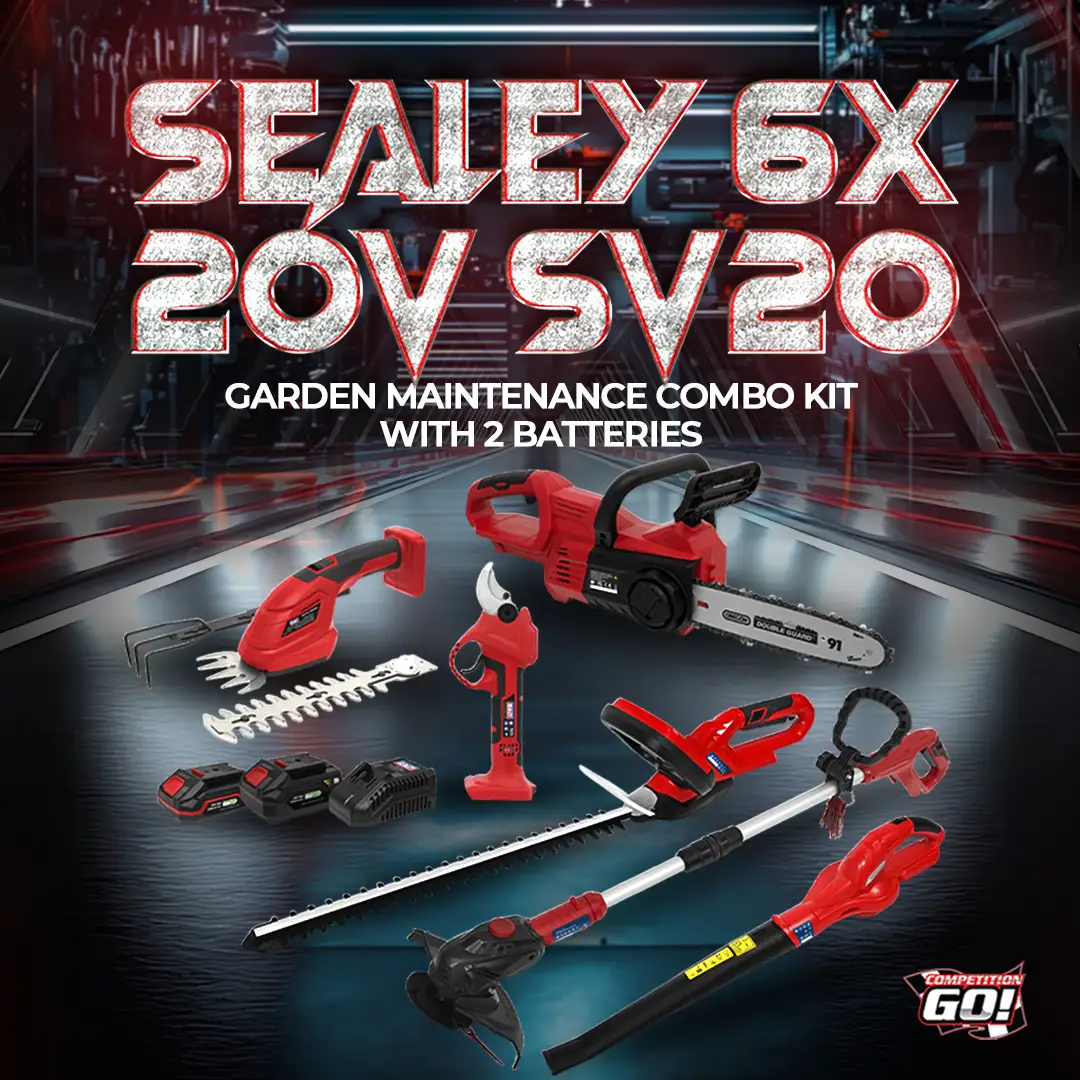 SEALEY 6 X 20V SV20 GARDEN MAINTENANCE COMBO KIT WITH 2 BATTERIES