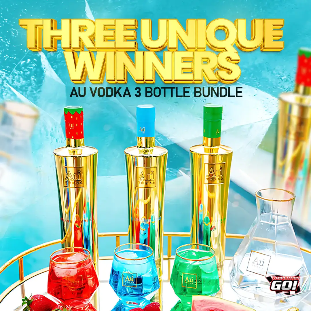 THREE UNIQUE WINNERS: AU VODKA 3 BOTTLE BUNDLE