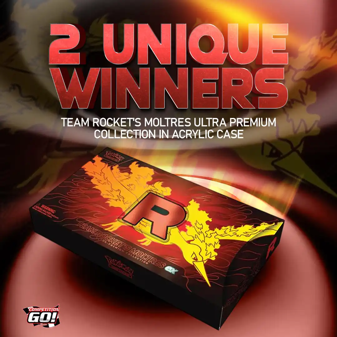 2 UNIQUE WINNERS - TEAM ROCKET'S MOLTRES ULTRA PREMIUM COLLECTION IN ACRYLIC CASE