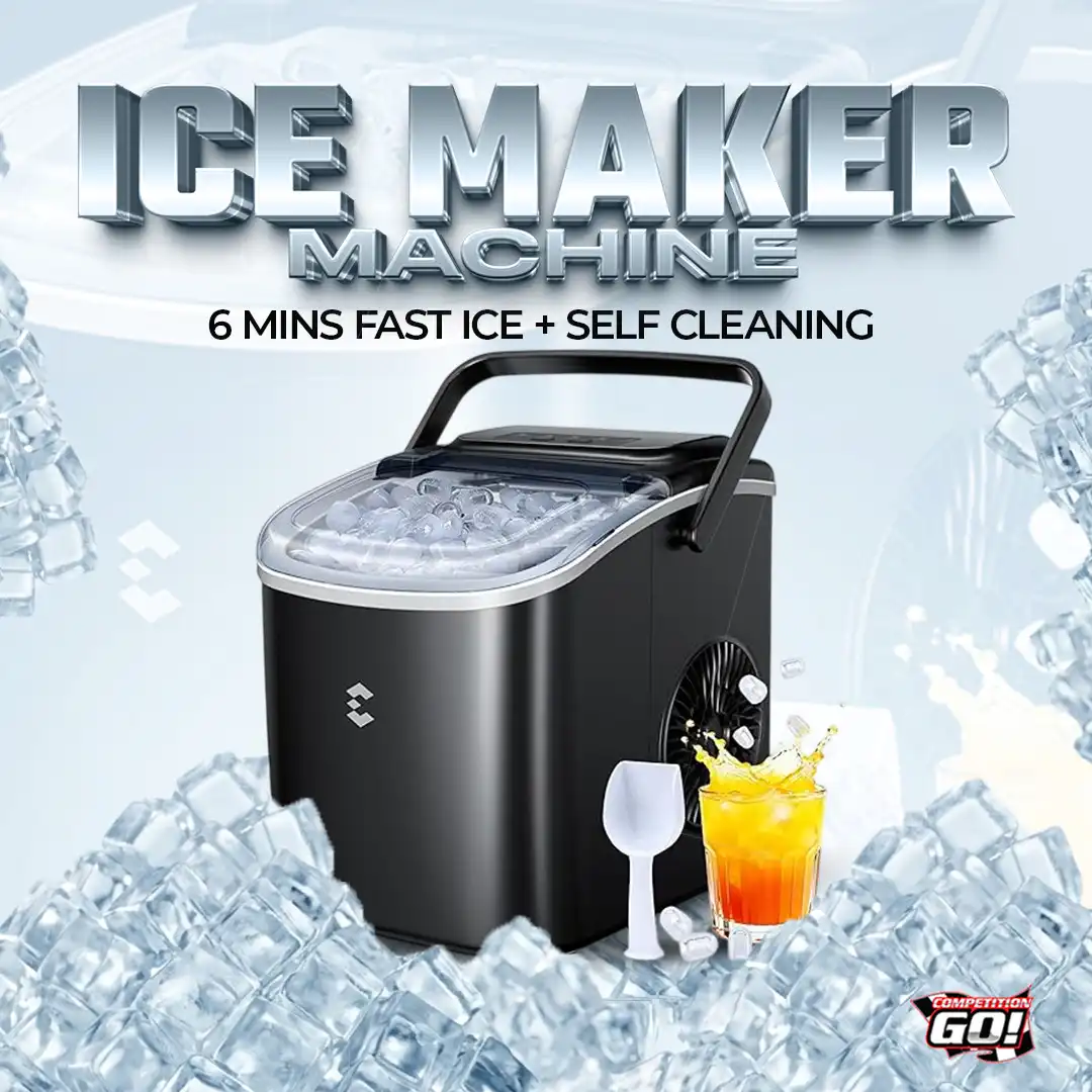 ICE MAKER MACHINE - 6 MINS FAST ICE + SELF CLEANING