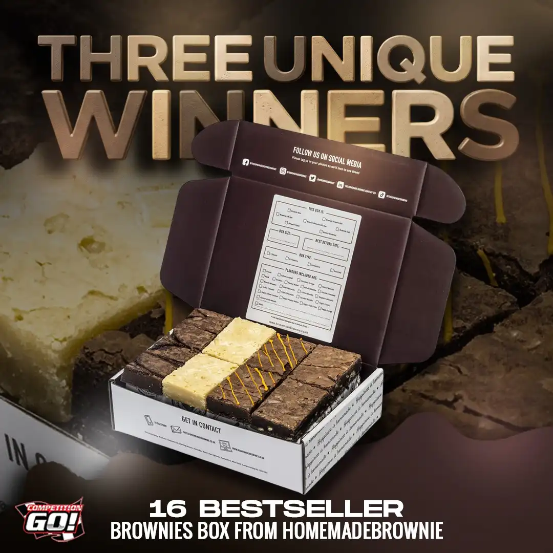 THREE UNIQUE WINNERS: 16 BESTSELLER BROWNIES BOX FROM HOMEMADEBROWNIE