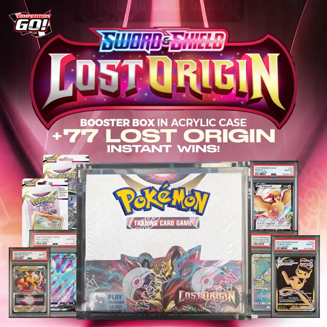 LOST ORIGIN BOOSTER BOX IN ACRYLIC CASE + 77 LOST ORIGIN INSTANT WINS!