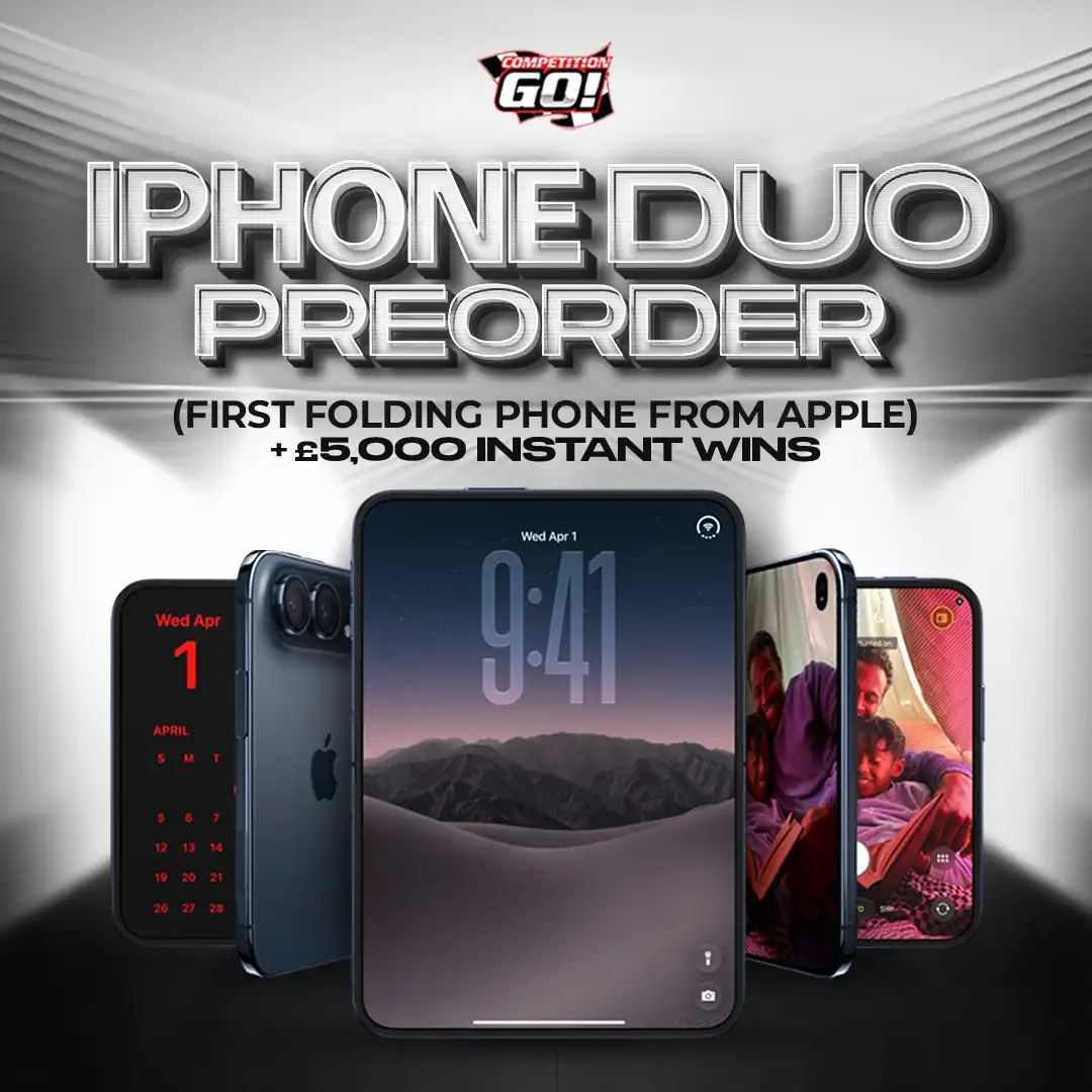 IPHONE DUO PREORDER (FIRST FOLDING PHONE FROM APPLE) + £5,000 INSTANT WINS