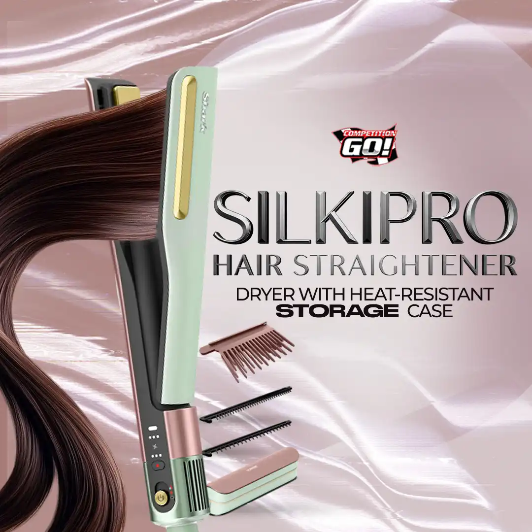 SHARK SILKIPRO HAIR STRAIGHTENER + DRYER WITH HEAT-RESISTANT STORAGE CASE