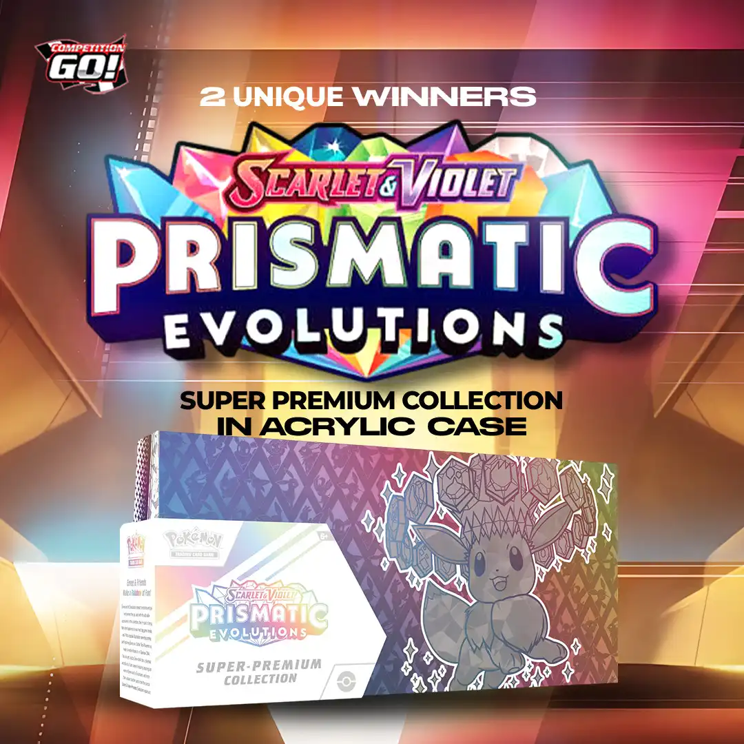 2 UNIQUE WINNERS: PRISMATIC EVOLUTIONS SUPER PREMIUM COLLECTION IN ACRYLIC CASE