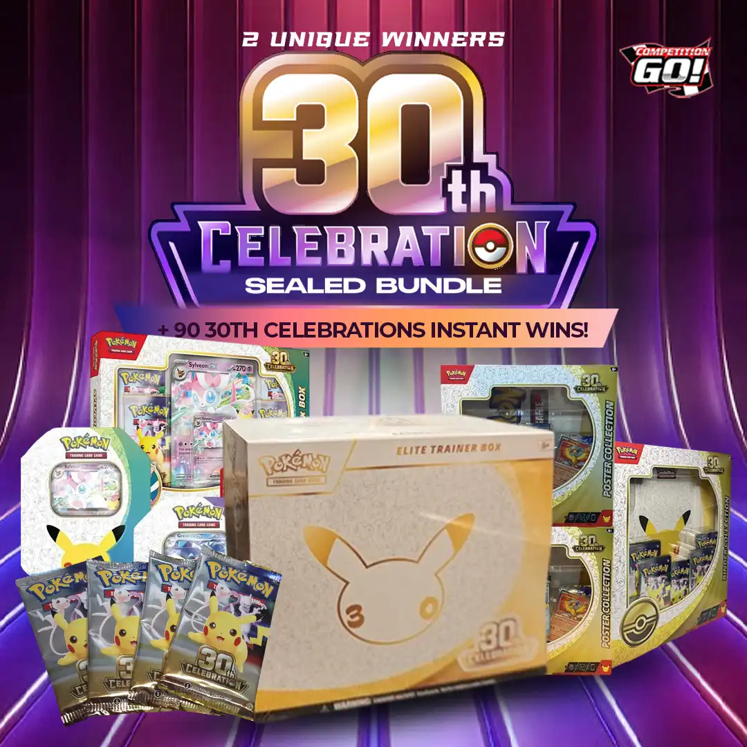 2 UNIQUE WINNERS: 30TH CELEBRATIONS SEALED BUNDLE + 95 30TH CELEBRATIONS INSTANT WINS!