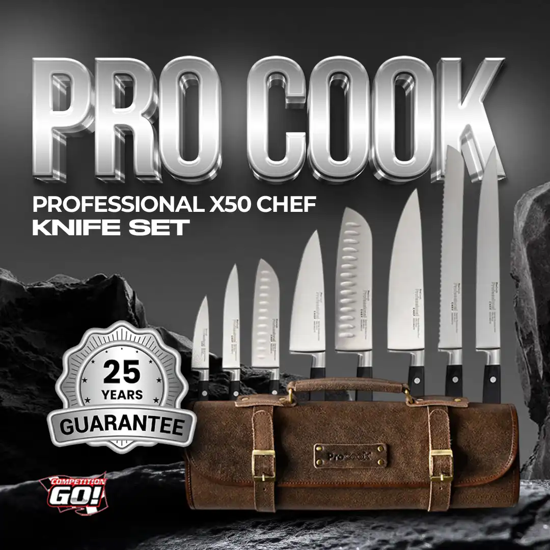 PRO COOK PROFESSIONAL X50 CHEF KNIFE SET - 25 YEAR GUARANTEE