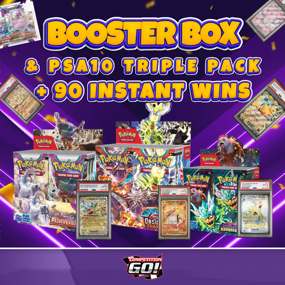 BOOSTER BOX & PSA10 TRIPLE PACK + 90 INSTANT WINS!