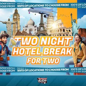 TWO NIGHT HOTEL BREAK FOR TWO! (100’s of locations to choose from)
