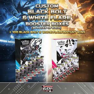WED MINI-DRAW: CUSTOM BLACK BOLT & WHITE FLARE BOOSTER BOXES (36 PACKS OF EACH) + 100 BLACK BOLT & WHITE FLARE INSTANT WINS
